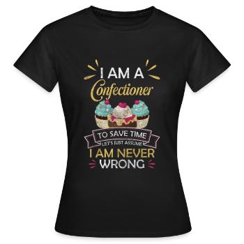 Konditorei Torte Bäckermeister - Frauen T-Shirt - Schwarz - Vorne - AI Model Female 172 dark (172cm)