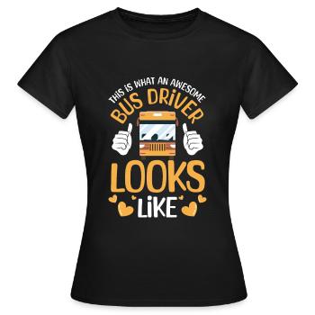 Busfahrer Schulbus Linienbus Transport - Frauen T-Shirt - Schwarz - Vorne - AI Model Female 172 dark (172cm)