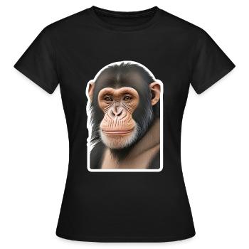 Chimpanzé - T-shirt Femme - noir - Devant - AI Model Female 172 dark (172cm)