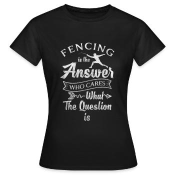 Escrime Entraînement Adversaire Combat à l’épée - T-shirt Femme - noir - Devant - AI Model Female 172 dark (172cm)