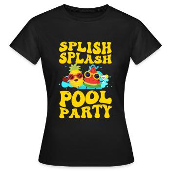 Pool Erholung Sommer - Frauen T-Shirt - Schwarz - Vorne - AI Model Female 172 dark (172cm)