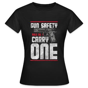 Waffenliebhaber Schießen Schusswaffe - Frauen T-Shirt - Schwarz - Vorne - AI Model Female 172 dark (172cm)
