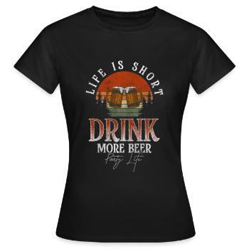 Fête, Alcool, Soirée Hommes, Musique - T-shirt Femme - noir - Devant - AI Model Female 172 dark (172cm)
