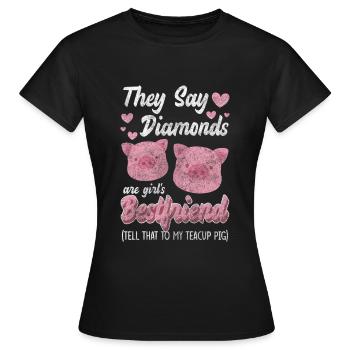 Schweinchen Winzig Ferkel Schwein - Frauen T-Shirt - Schwarz - Vorne - AI Model Female 172 dark (172cm)