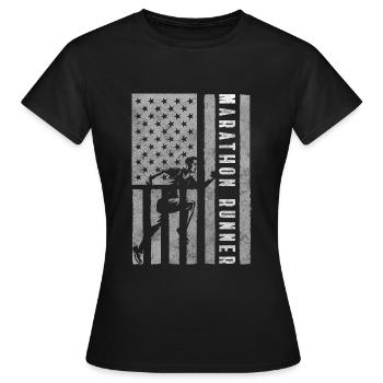 Marathon Schuhe Wettbewerb Lauftraining - Frauen T-Shirt - Schwarz - Vorne - AI Model Female 172 dark (172cm)