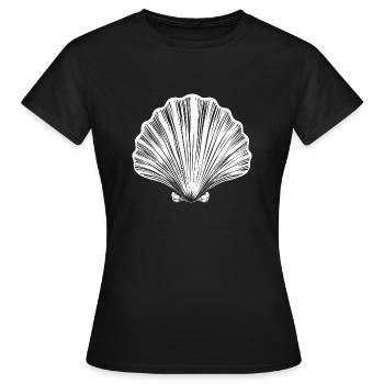 Chemin - Pétoncle - Pèlerinage - Santiago - T-shirt Femme - noir - Devant - AI Model Female 172 dark (172cm)