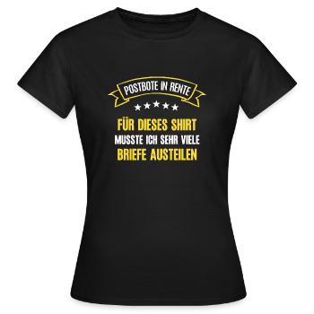 Postbote Rente Rentner Briefträger Ruhestand Bote - Frauen T-Shirt - Schwarz - Vorne - AI Model Female 172 dark (172cm)