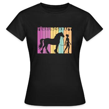 Führungskraft Pferd Reiten Geschenkidee Lustig - Frauen T-Shirt - Schwarz - Vorne - AI Model Female 172 dark (172cm)