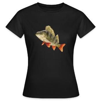 Polygone de pêche de perche - T-shirt Femme - noir - Devant - AI Model Female 172 dark (172cm)