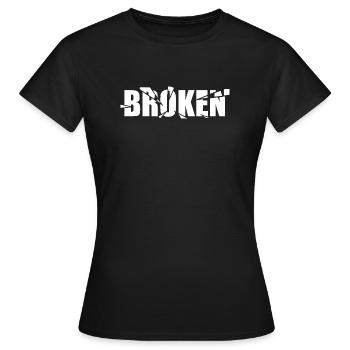 Cassé - Gebrochen - T-shirt Femme - noir - Devant - AI Model Female 172 dark (172cm)