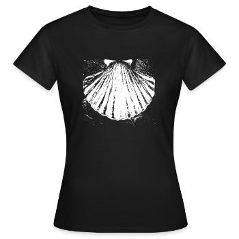 Camino - Scallop - Pilgrimage - Santiago - Women's T-Shirt - black - Front - AI Model Female 172 dark (172cm)