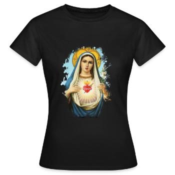 Holly Mary Maria Madonna Mariana Vierge Marie - T-shirt Femme - noir - Devant - AI Model Female 172 dark (172cm)