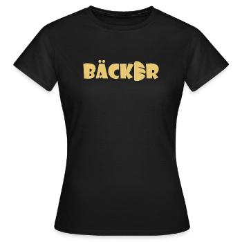Bäcker - Frauen T-Shirt - Schwarz - Vorne - AI Model Female 172 dark (172cm)