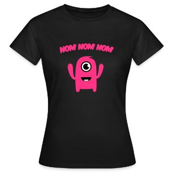 Nom Nom Nom Monstre - T-shirt Femme - noir - Devant - AI Model Female 172 dark (172cm)