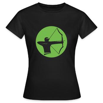 Chemise de tir à l'arc de tir à l'arc - T-shirt Femme - noir - Devant - AI Model Female 172 dark (172cm)