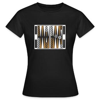 Backgammon - T-shirt Femme - noir - Devant - AI Model Female 172 dark (172cm)