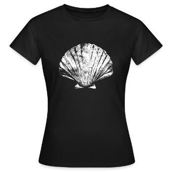 Chemin - Pétoncle - Pèlerinage - Santiago - T-shirt Femme - noir - Devant - AI Model Female 172 dark (172cm)