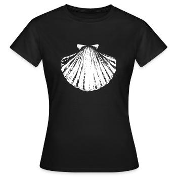 Chemin - Pétoncle - Pèlerinage - Santiago - T-shirt Femme - noir - Devant - AI Model Female 172 dark (172cm)
