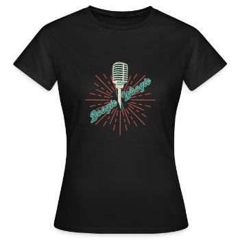 Boogie Woogie vintage microphone gift - Women's T-Shirt - black - Front - AI Model Female 172 dark (172cm)