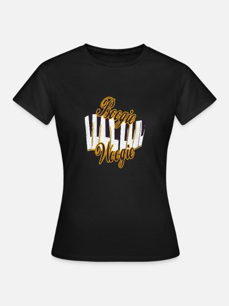 Boogie Woogie Piano Tasten Geschenk - Frauen T-Shirt - Schwarz