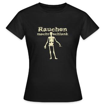 Rauchen macht schlank Skelett - Frauen T-Shirt - Schwarz - Vorne - AI Model Female 172 dark (172cm)