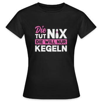 Kegeln Kegler Kegel Kegelbahn Kegeltour - Frauen T-Shirt - Schwarz - Vorne - AI Model Female 172 dark (172cm)