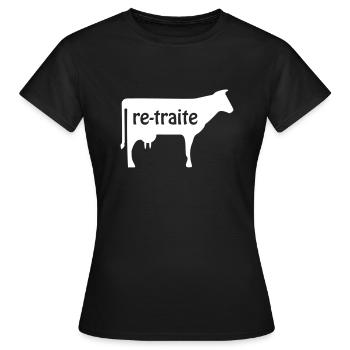 re-traite - T-shirt Femme - noir - Devant - AI Model Female 172 dark (172cm)