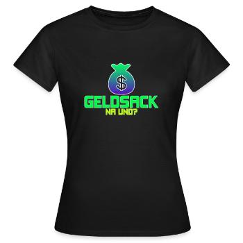 Der Geldsack - Frauen T-Shirt - Schwarz - Vorne - AI Model Female 172 dark (172cm)