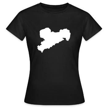 La Saxe - T-shirt Femme - noir - Devant - AI Model Female 172 dark (172cm)