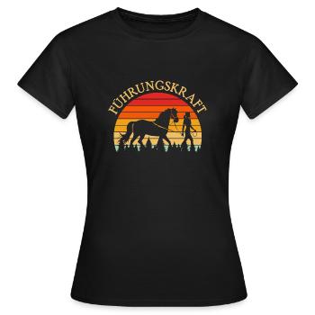 Führungskraft Pferd Reiten Geschenkidee Lustig - Frauen T-Shirt - Schwarz - Vorne - AI Model Female 172 dark (172cm)