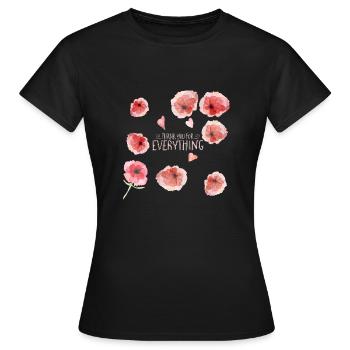 Thank you for everything -Danke dankeschön Blumen - Frauen T-Shirt - Schwarz - Vorne - AI Model Female 172 dark (172cm)