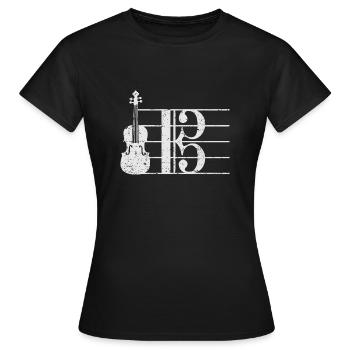 Clé d’alto Clé d’alto Partition Alto - T-shirt Femme - noir - Devant - AI Model Female 172 dark (172cm)
