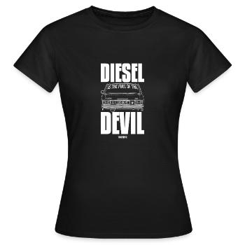 Diesel is the fuel of the Devil (weiss) - Frauen T-Shirt - Schwarz - Vorne - AI Model Female 172 dark (172cm)