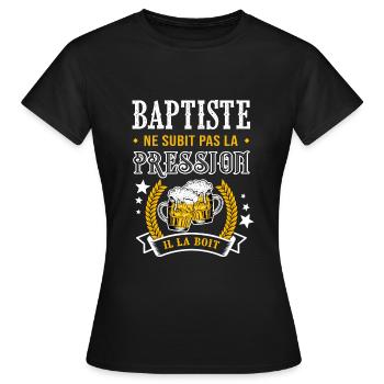 Baptiste bière cadeau baptiste fêtes - T-shirt Femme - noir - Devant - AI Model Female 172 dark (172cm)