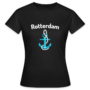 Rotterdam - Frauen T-Shirt - Schwarz - Vorne - AI Model Female 172 dark (172cm)
