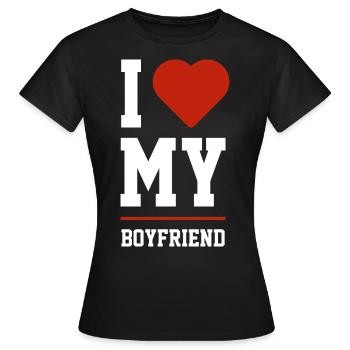 I Love My Boyfriend - Boyfriend Funny Gift - Women's T-Shirt - black - Front - AI Model Female 172 dark (172cm)