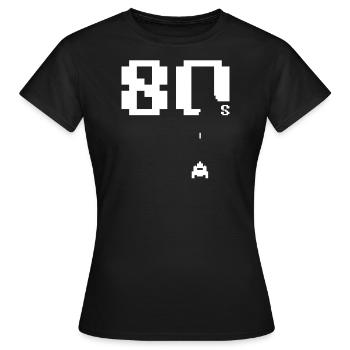 80er Jahre - Frauen T-Shirt - Schwarz - Vorne - AI Model Female 172 dark (172cm)