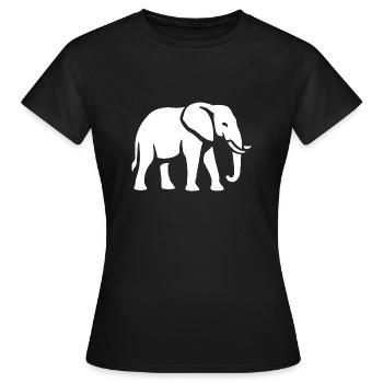 Elephant - Big Game, Tusk, Ivory - Women's T-Shirt - black - Front - AI Model Female 172 dark (172cm)