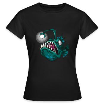 Poisson-grenouille Pêche en haute mer Monster Fish Lantern - T-shirt Femme - noir - Devant - AI Model Female 172 dark (172cm)