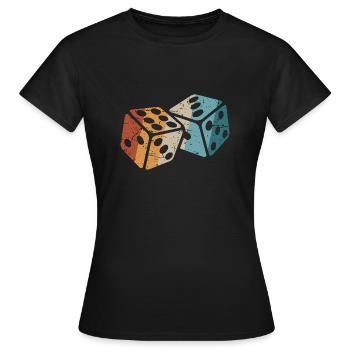 Cube rétro - T-shirt Femme - noir - Devant - AI Model Female 172 dark (172cm)