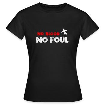 Basketball Slogan No Blood No Foul Vintage Look - Frauen T-Shirt - Schwarz - Vorne - AI Model Female 172 dark (172cm)