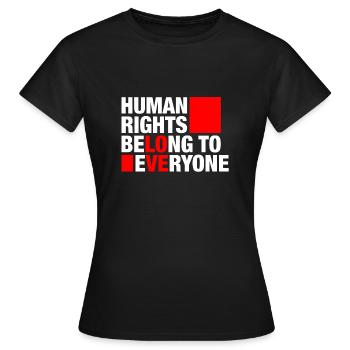 Les droits de l'homme appartiennent à tous - T-shirt Femme - noir - Devant - AI Model Female 172 dark (172cm)