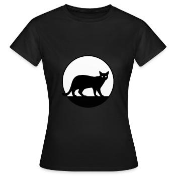 süßes Katzenmotiv Sticker Schürze Tasse Shirt - Frauen T-Shirt - Schwarz - Vorne - AI Model Female 172 dark (172cm)