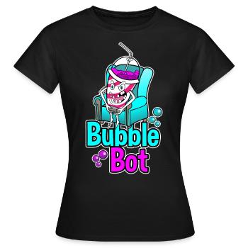 Bubble Tea Bot Gamer Drink Character - Women's T-Shirt - black - Front - AI Model Female 172 dark (172cm)