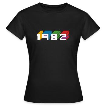 1982 - T-shirt Femme - noir - Devant - AI Model Female 172 dark (172cm)