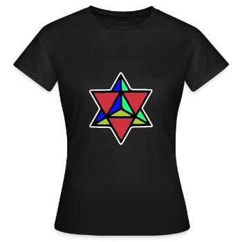 Merkaba - Géométrie sacrée - Étoile - Cadeau - T-shirt Femme - noir - Devant - AI Model Female 172 dark (172cm)