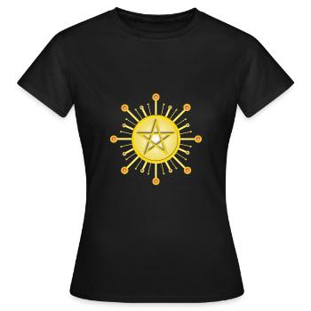 Pentagramm / goldenes Pentagramm - Frauen T-Shirt - Schwarz - Vorne - AI Model Female 172 dark (172cm)