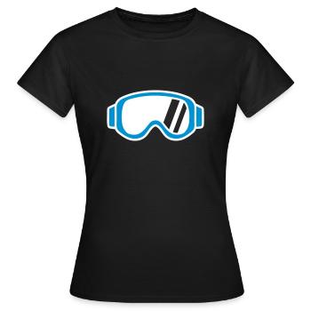 Skibrille - Frauen T-Shirt - Schwarz - Vorne - AI Model Female 172 dark (172cm)