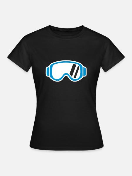Skibrille - Frauen T-Shirt - Schwarz