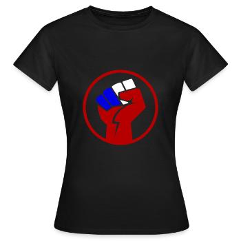 Poing bleu blanc rouge - T-shirt Femme - noir - Devant - AI Model Female 172 dark (172cm)